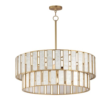 Maxim Lighting Miramar 6-Light Chandlelier, Capiz/Natural Aged Brass 12806CZNAB